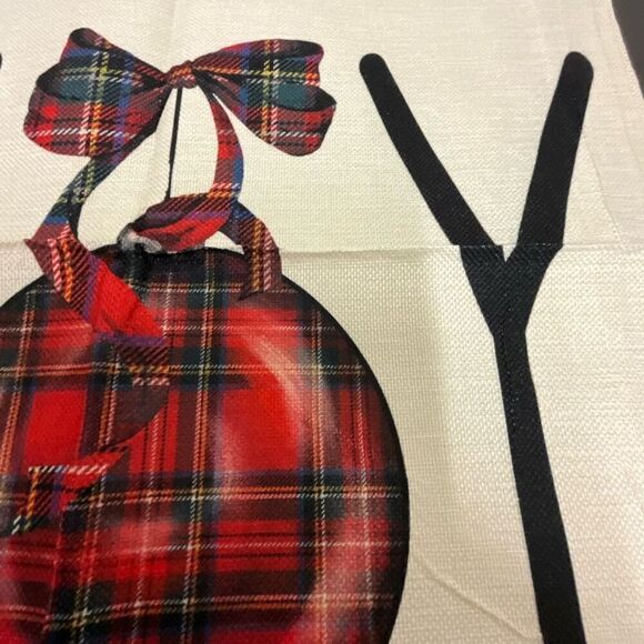 NWOT Set of 2 Decorative Pillow Case Covers for Christmas Joy Ornaments Trees - Picture 8 of 13